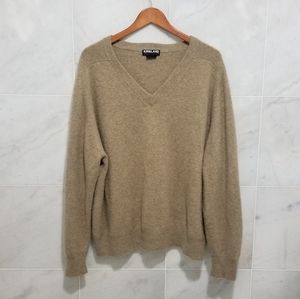 Kirkland Signature V-Neck Cashmere Sweater - Tan